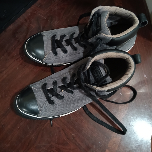 Converse Gray and Black High-Top Sneakers - Picture 2 of 5